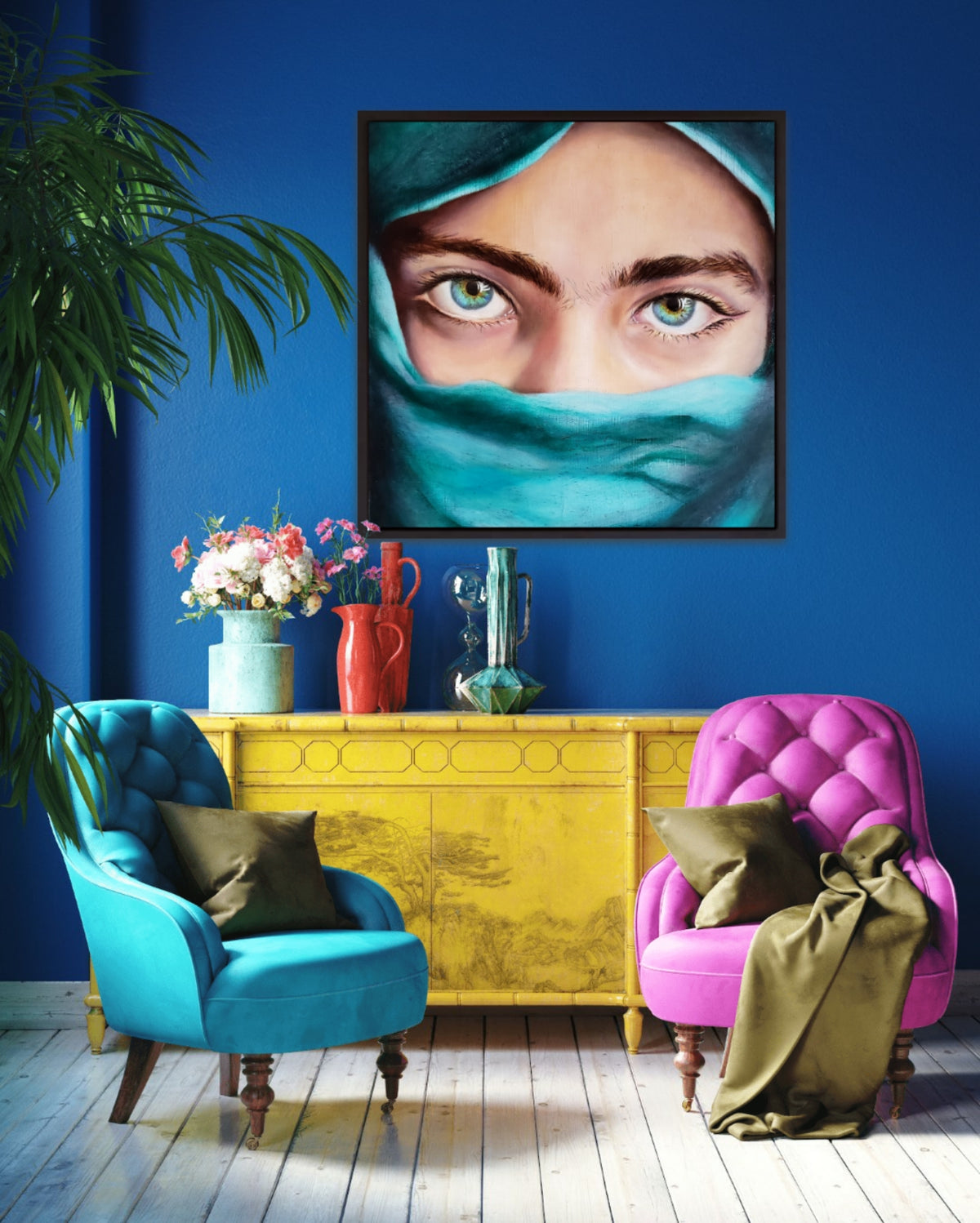 Turquoise Eyes-Hyperrealism