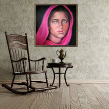 Load image into Gallery viewer, Afghan Girl with Magenta Scarf