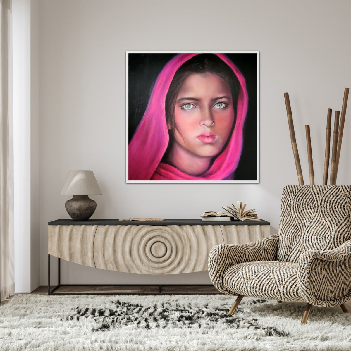Magenta Scarf-Photorealism