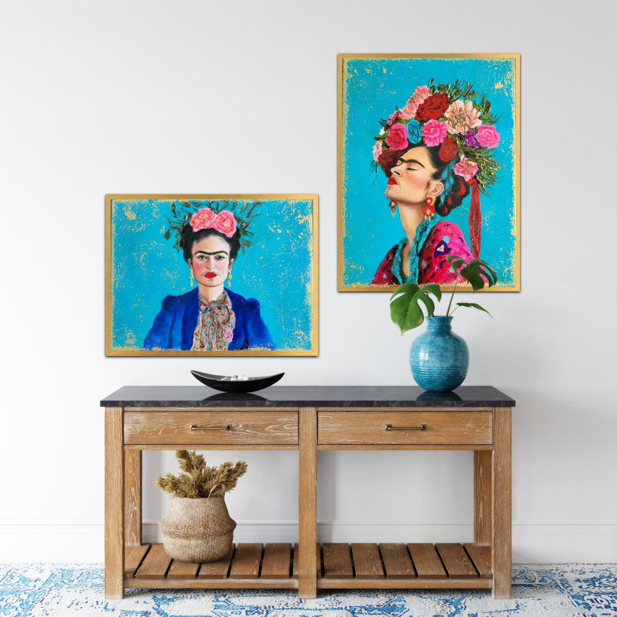 Vibrant Fridas-set of two paintings