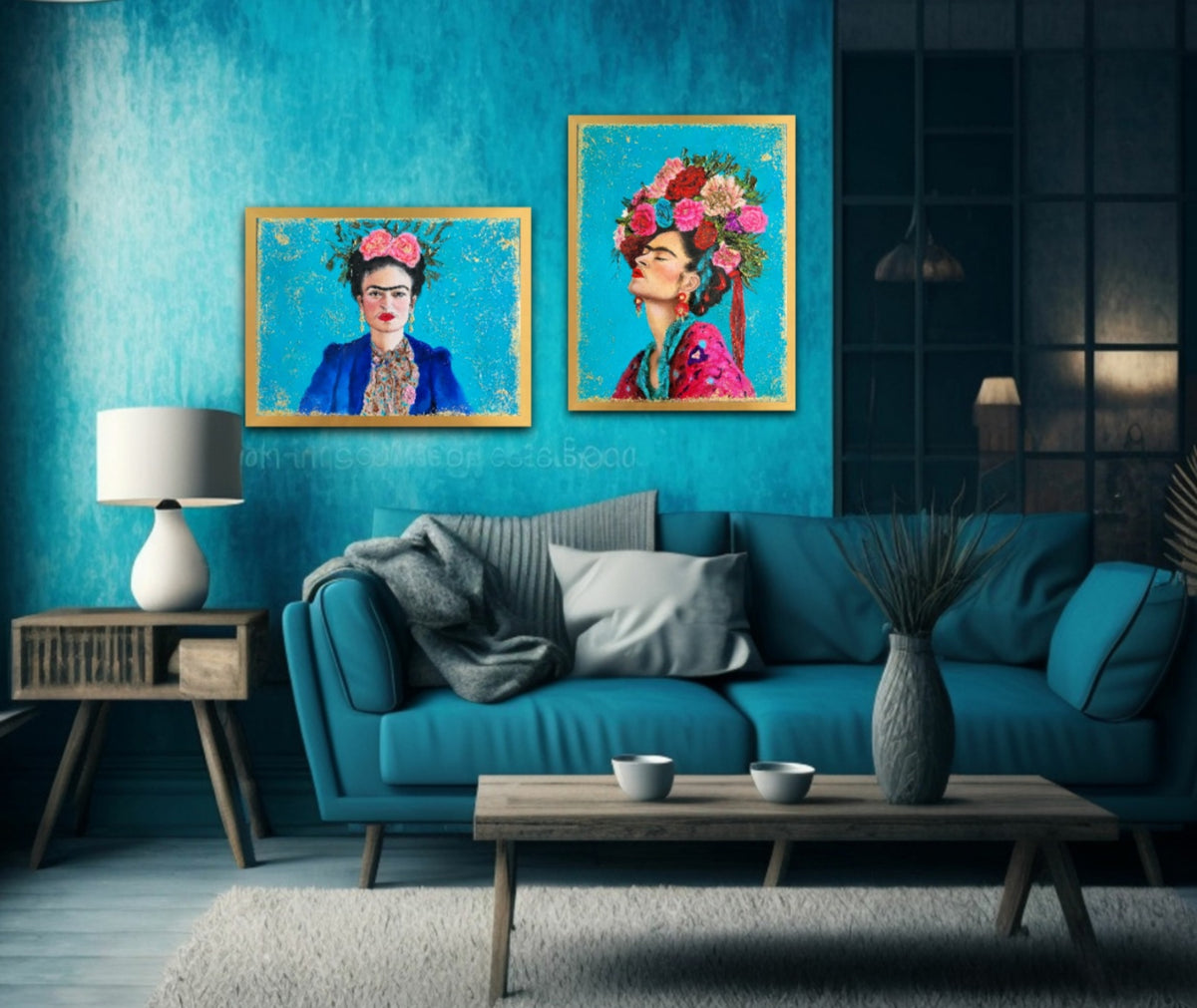Vibrant Fridas-set of two paintings