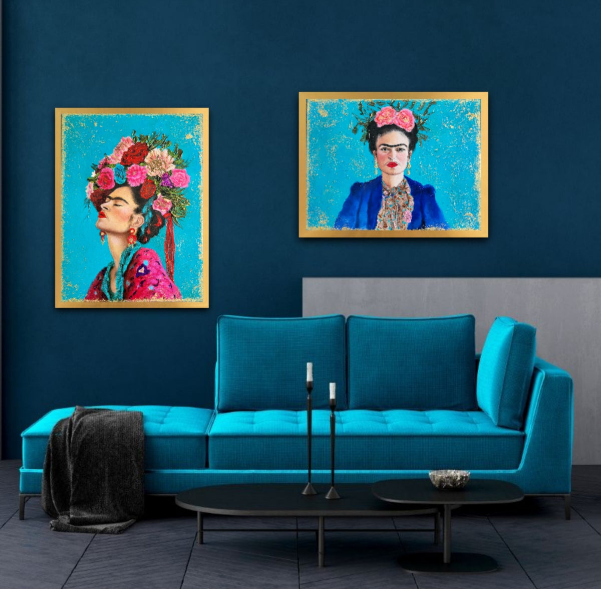 Vibrant Fridas-set of two paintings