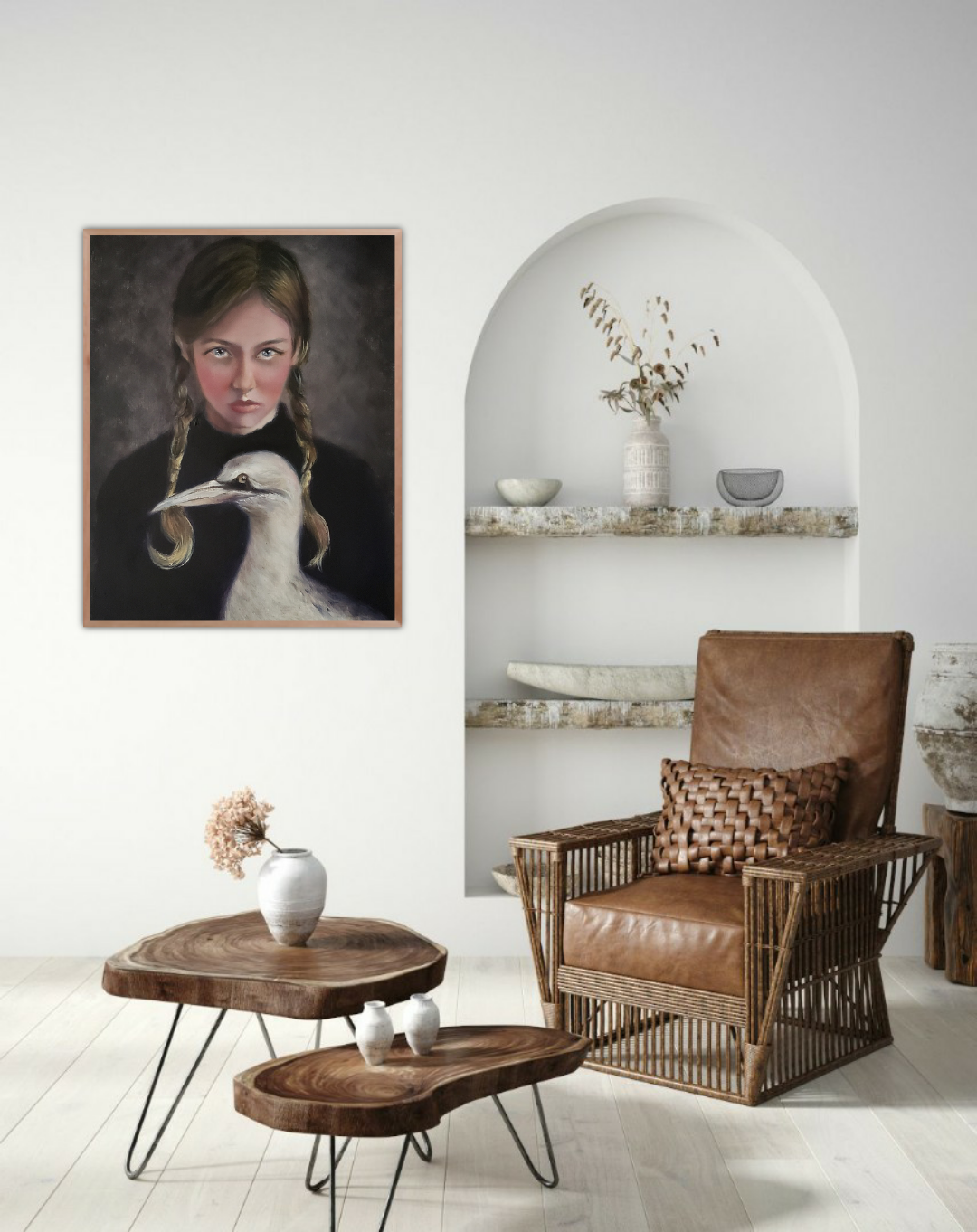 Girl with Goose-Classical Realism