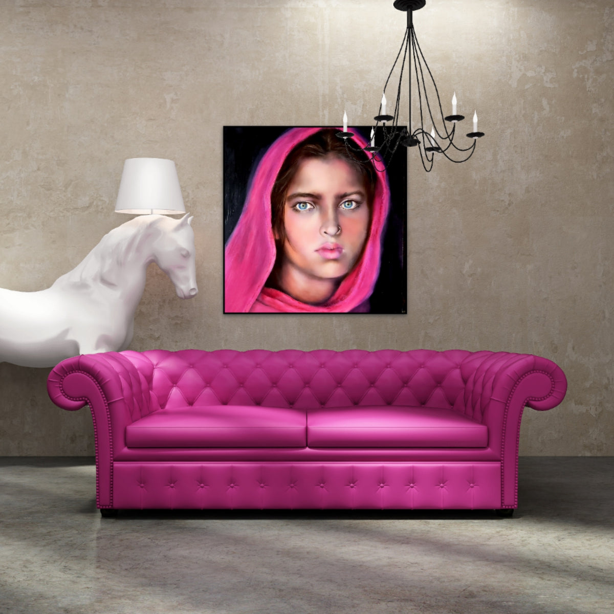 Magenta Scarf-Photorealism