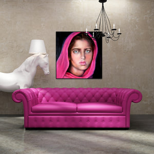 Afghan Girl with Magenta Scarf