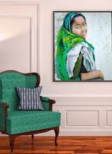 Load image into Gallery viewer, Afghan Girl with Green Scarf-Photorealism