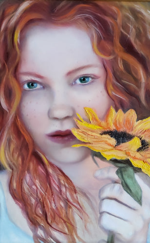 Irish Girl with Sunflower