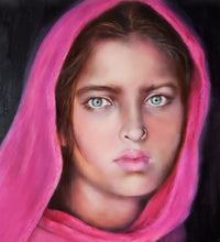Load image into Gallery viewer, Afghan Girl with Magenta Scarf