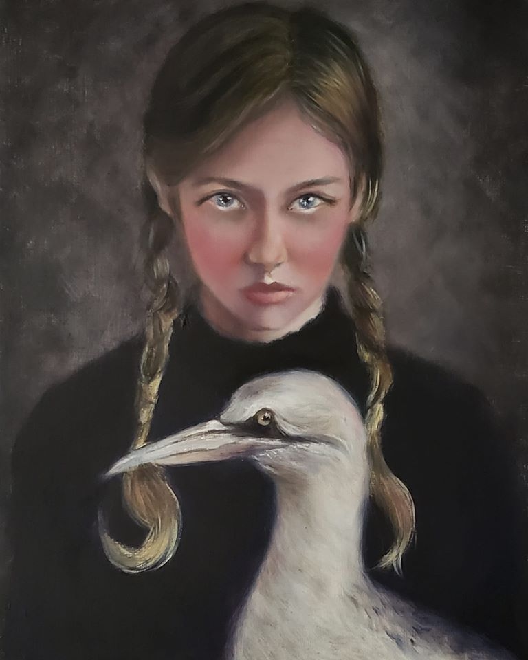Girl with Goose-Classical Realism