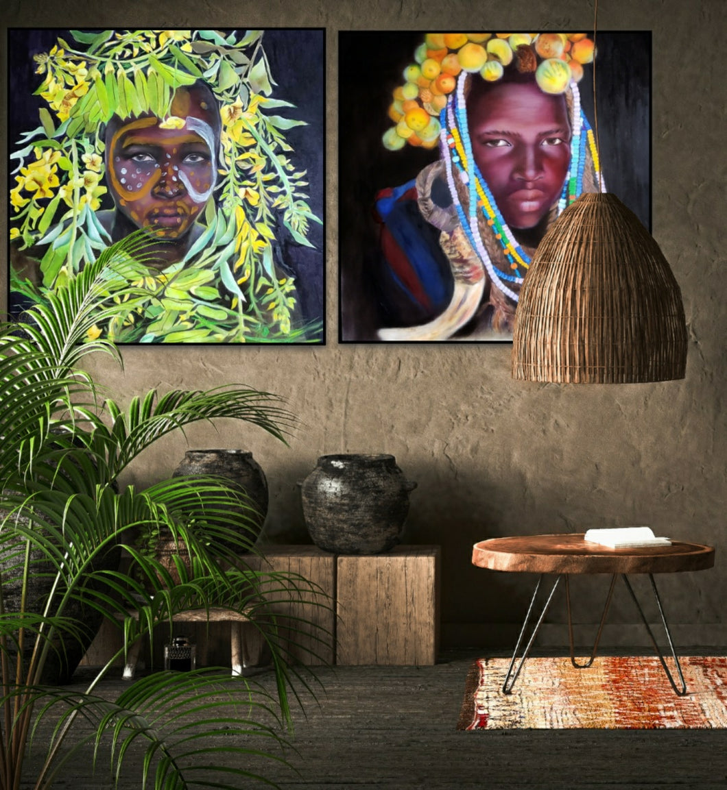 Africa- A Set of Two Paintings