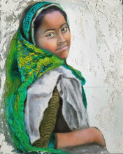 Load image into Gallery viewer, Afghan Girl with Green Scarf-Photorealism